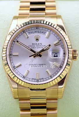 Rolex Day-Date 36 Yellow Gold Silver Index President 118238 • $30999