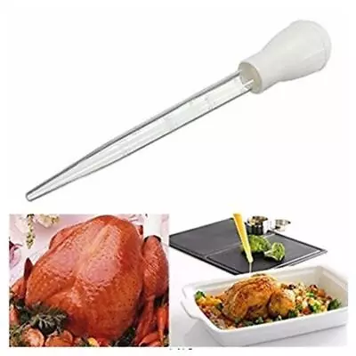 1*Turkey Baster Chef Cooking Gravy BBQ Flavour Food Pump Tube Pipe Clear • £5.36