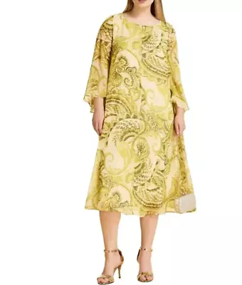 MARINA RINALDI 100% SILK Dress  Size MR 25 16W US 46 DE 54 IT • $145