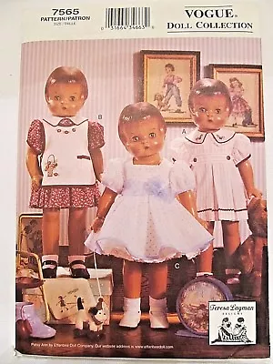 VOGUE 7565 18  Doll Clothes Pattern_fits American Girl + Patsy_1930s Style_UNCUT • $25