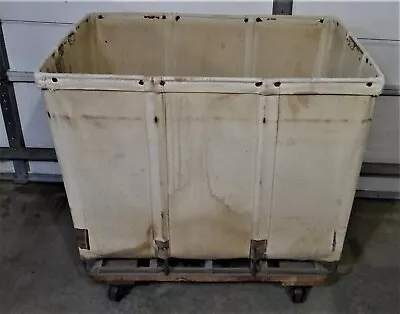 $115 • Buy Used Dandux Laundry Cart Hamper Canvas Cart Storage Large Industrial Rolling