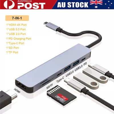 $6.99 • Buy 7 In 1 Multiport USB-C Hub Type C To USB 3.0 4K HDMI Adapter For Macbook Pro Air