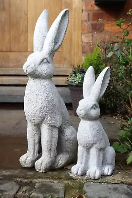 Garden Ornaments Rabbit  Hare Sculpture Indoor Outdoor  Stone Effect • £12.95