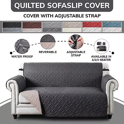 £12.49 • Buy Sofa Slip Covers Reversible Waterproof Quilted Throw Pet Protector Couch Cover