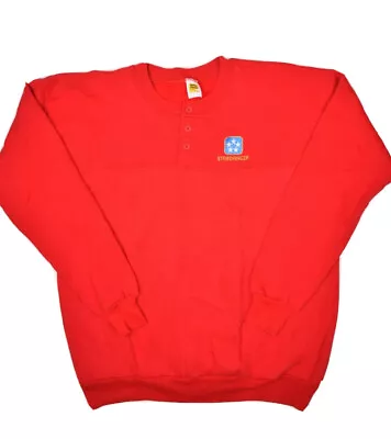 Vintage Velva Sheen Henley Sweatshirt Mens XL Made In USA 50/50 Stardancer • $10.97