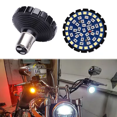 2  Amber LED Turn Signals Brake Blinker Tail Light 1157 Bulb For Harley Davidson • $21.99