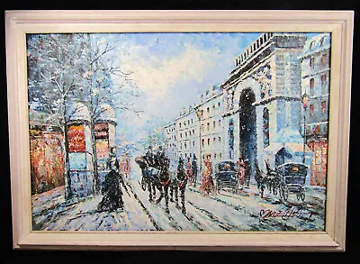 Marie Charlot Oil Painting Original Impressionist Paris Street Scene Signed • $900