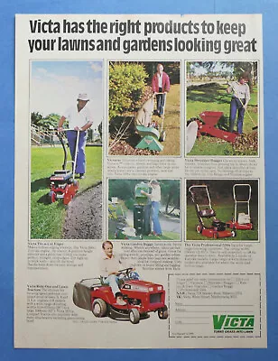 1980 Vintage Ad VICTA Mower Ride On Edger Shredder Buggy Victavac Advertisement • $10