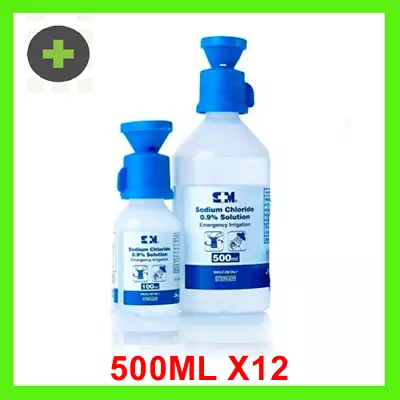 Eye Wash Saline 500ml X12 With Eye Bath S+M/Aaxis • $250