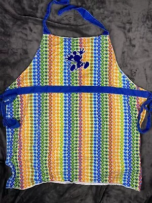 Disney Parks Mickey Mouse Silhouette Adult Apron 100% Cotton Multicolored • $12