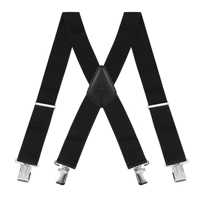 £6.99 • Buy 50mm Heavy Duty Men Trousers Wide Braces X 4 Strong Clips Style Suspenders Belt