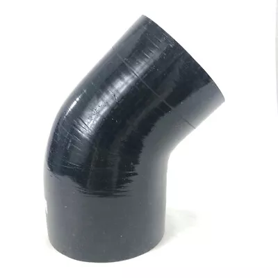 Universal 4-Ply Black Silicone 3  To 3.5  Coupler 45 Degree Angled Elbow Hose • $14.99