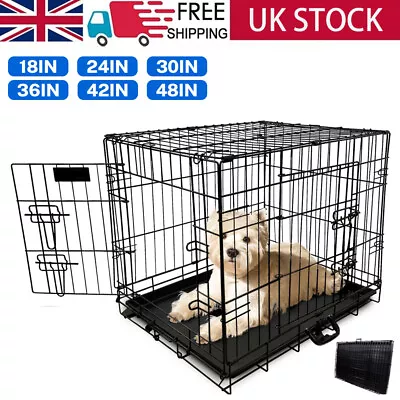 £72.99 • Buy Premium Dog Cage Puppy Training Crate Pet Carrier Small Medium Large Metal Cages