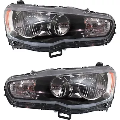 Headlight Set For 2009-2017 Mitsubishi Lancer Left And Right With Bulb 2Pc • $169.24