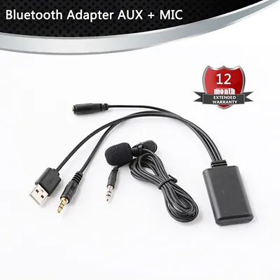 Car Wireless Bluetooth 5.0 Receiver AUX Adapter + Microphone Speaker Universal • $16.71