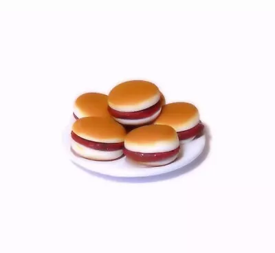 Dollhouse Hamburger Platter Food For 1:12 Doll House Miniature Diner Or Barbeque • $12.95