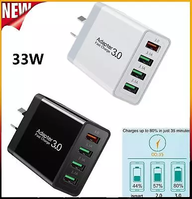 33W 4-Port USB Fast Quick Wall Charging AU Adapter AC For IPhone Samsung Charger • $11.56