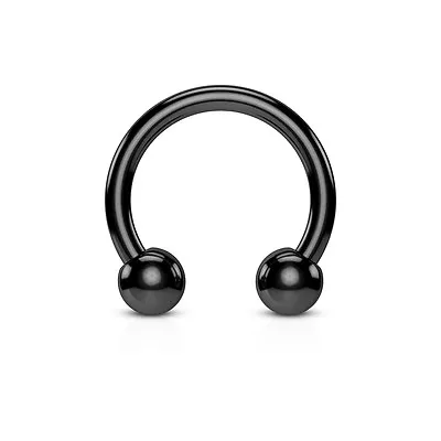 (2pc) 16g Horseshoe Circular Barbell Black Anodized Titanium Over Surgical Steel • $4.99