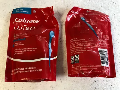 2x Colgate Wisp Max Fresh Mini Toothbrush Peppermint 24 Count Pack • $16