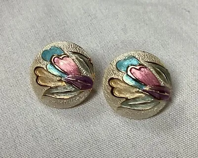 Vintage Park Lane Enamel Clip-On Earrings • $7.99