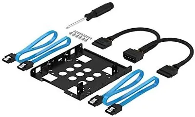 3.5 Inch To X2 SSD 2.5 Inch Internal Hard Drive Mounting Kit SATA And Power Cab • £13.54