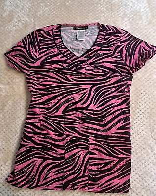 Heartsoul Scrub Top Pink Zebra Print Size XS • $10