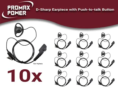 10x D-Shaped Earpiece Headset W/ PTT For Hytera 2-Way Radios PT560 PD700 PD780 • $139