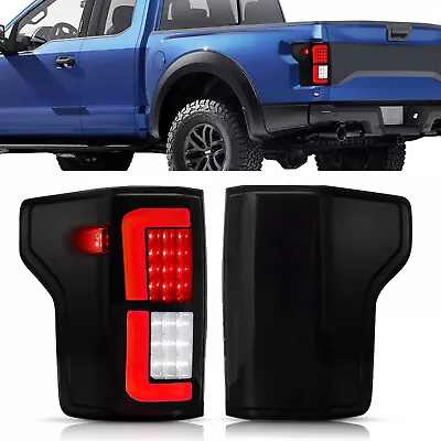 Fit For 2015-2020 Ford F150 F-150 Black Housing Smoke Lens LED Tail Lights • $95