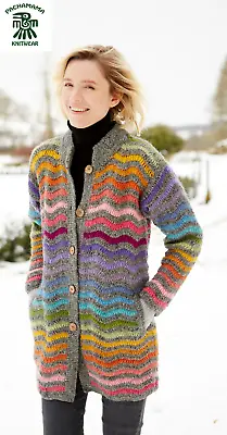 £104.95 • Buy Pachamama Hand Knitted 100% Wool Coat -  San Clemente, Multicoloured - BNWT
