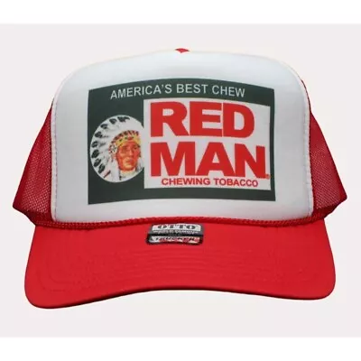 Red Man Trucker Hat Vintage Mesh Redman Tobacco Hat • $18.99