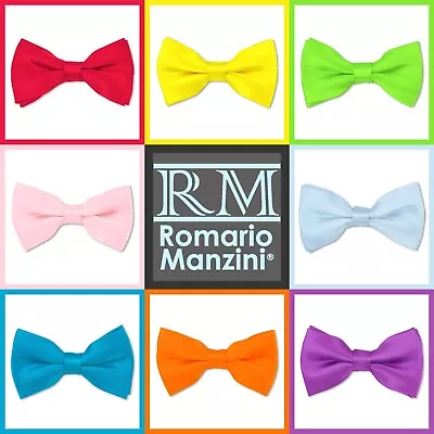 Romario Manzini®  Solid Men's Pre-Tied Bow Tie (56 Colors) • $10