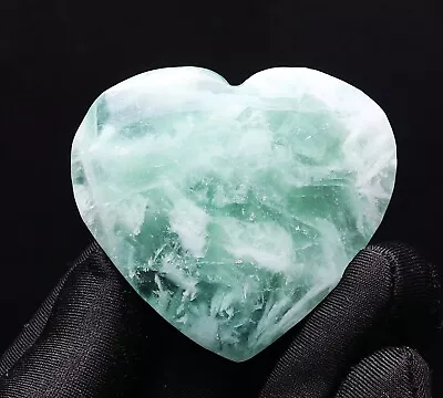 53g Natural Green Snowflake Fluorite Quartz Crystal Heart Healing • $0.01