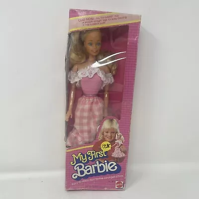 Vintage Mattel 1982 My First Barbie Doll #1875- (Pink Gingham) NRFB DAMAGED BOX • $34.95