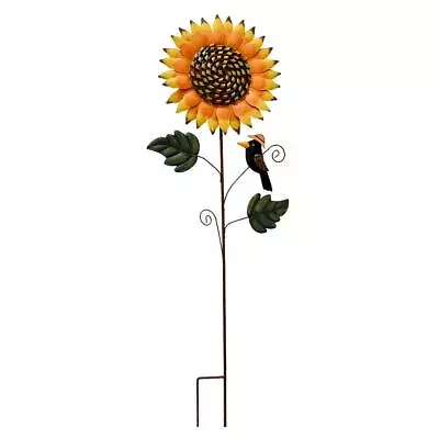 Spring Garden Decor Decorative Garden Stakes Metal Sunflower Yard Sign Flower... • $37.37