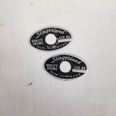 2 Vintage Slingerland Quality Drums Ser. No. 350230 & 316059 Badges • $23.99