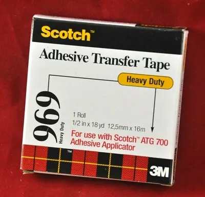 Scotch® ATG Adhesive Transfer Tape 969 Clear 1/2 In X 18 Yd Heavy Duty USA • $11.95