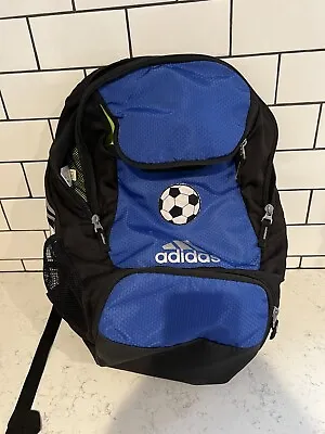 Adidas Stadium Team Hyrdoshield Black Polyester Zip Ball Backpack Blue/Black • $25.99