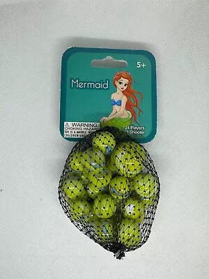 Mermaid Mega Marbles Vacor Net Bag 25 Glass (1 Shooter 24 Players) • $17.99