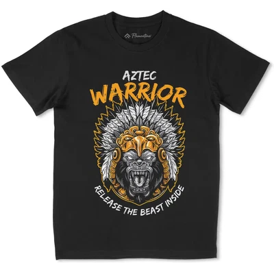 £11.99 • Buy Gorilla Aztec T-Shirt Warriors Release Beast Native Headdress Animal Demon P672