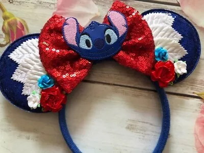  Stitch Minnie Mouse Ears Headband- Disneyland- Disney World • $18