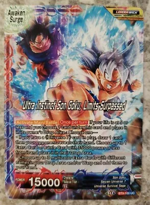 Dragon Ball Super Ultra Instinct Son Goku Limits Surpassed Leader Card BT9-100 • $9.99