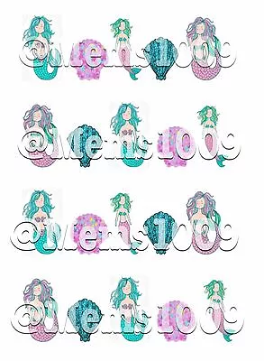 Mermaid Nail Decals Water Transfer Decals!  Mermaid Nail Art. • $3.99