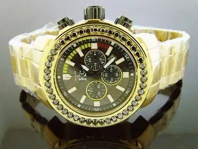Men Techno Com Kc 48mm Wee Genuine 4.50CT Black Large Diamonds YG Case Watch • $799.99