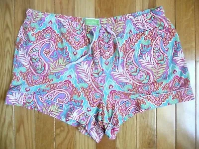$11.55 • Buy Vera Bradley S Pajama Bottoms PJS Shorts Paisley Print Cotton Blend Knit