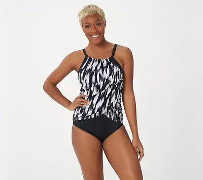 DreamShaper By Miraclesuit Lexi High-Neck One-Piece Swimsuit Cascade 8 • $49.98