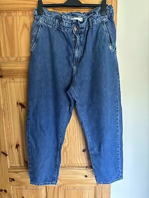 Zara Blue Boyfriend Barrel Style Jeans EUR 44 USA 12 UK14/16 • £14.50