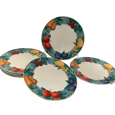 7 Victoria & Beale Casual Forbidden Fruit Dinner Plate #9024 Set Plates 10 1/2” • $61.31