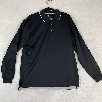 PGA Tour Long Sleeve Polo Shirt - Black- Large • $12.52