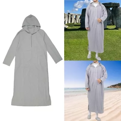 Men Muslims Long Thobe Hooded Robe Muslims Kaftan Long Sleeve Thobe Robe • $41.68