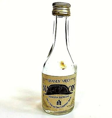$12.99 • Buy Napoleon Brandy Miniature Liquor Bottle Tax Stamp Glass Empty Vintage 